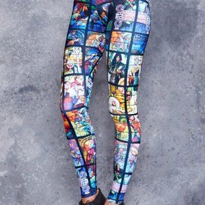 Black milk St Vitus Stained Glass Cathedral Alphonse Mucha leggings M nwot